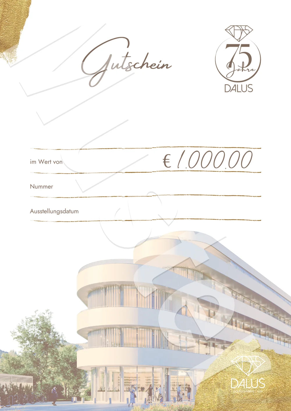 Geschenksgutschein EURO 1000,00 Goldschmiede DALUS